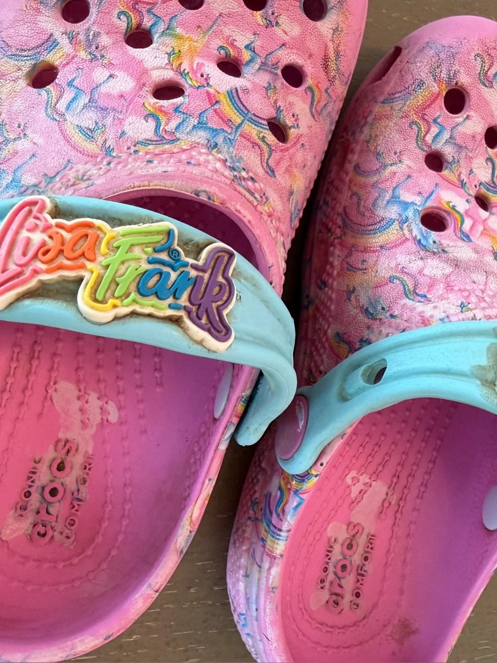 Crocs Toddler Girls’ Classic Unicorn Lisa Frank Waterproof Clogs • Size C11